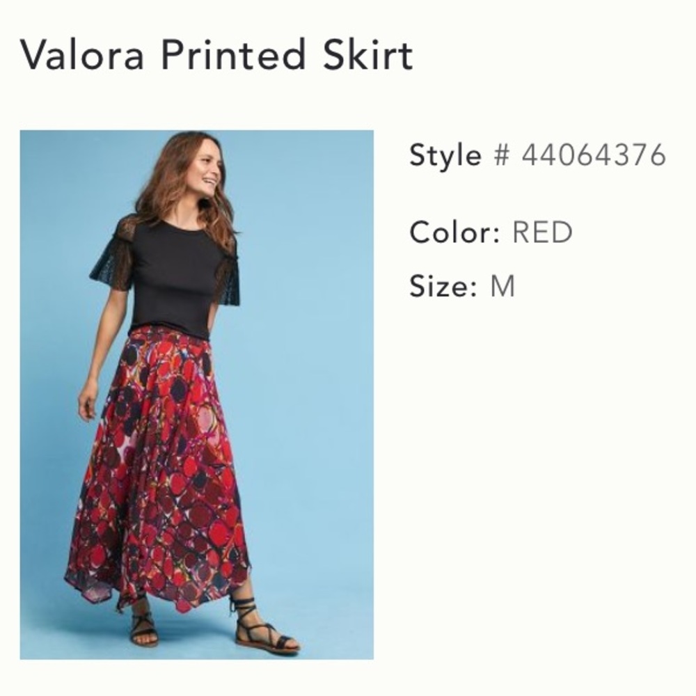 Anthropologie Printed Valora Skirt